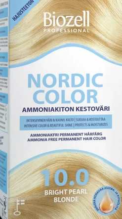 Biozell Professional Nordic Color ammoniakiton kestoväri Bright Pearl Blonde 10.0 2x60ml