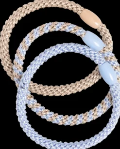 Cailap Ohuet punotut hiuslenkit 3 kpl (beige/vaal.sin/raidallinen)