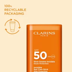 CLARINS Sun Face Invisible sun care stick spf50 aurinkosuojapuikko 17g