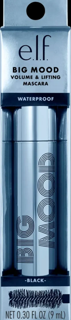e.l.f. cosmetics Big Mood Waterproof Mascara Black ripsiväri 9 ml