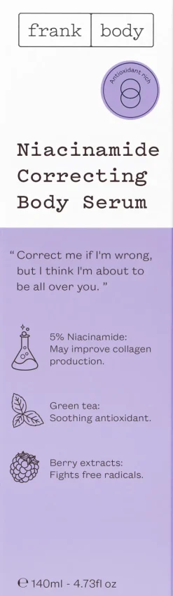 Frank Body Niacinamide Correcting Body Serum vartaloseerumi 140ml