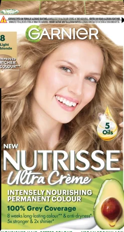 Garnier Nutrisse Ultra Creme 8.0 Light Blonde Luonnonvaalea kestoväri 1kpl