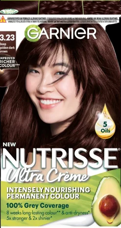 Garnier Nutrisse Ultra Creme 3.23 Deep Golden Dark Brown Tumma Kullanruskea kestoväri 1kpl