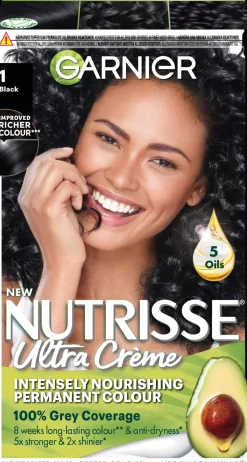 Garnier Nutrisse Ultra Creme 1.0 Black Musta kestoväri 1kpl