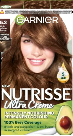 Garnier Nutrisse Ultra Creme 5.3 Light Golden Brown Vaalea Kullanruskea kestoväri 1kpl