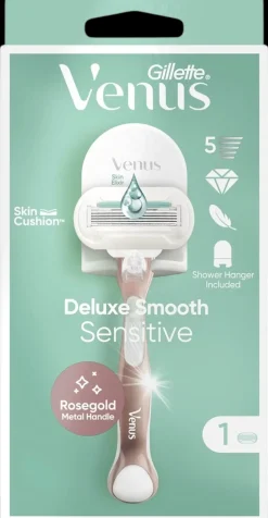 Gillette Venus Deluxe Smooth Sensitive RoseGold Ihokarvanajohöylä + Seinäpidike