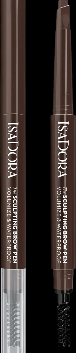 Isadora Sculpting Brow Pen With Brush kulmakynä 80 Dark Brown 0,2 g