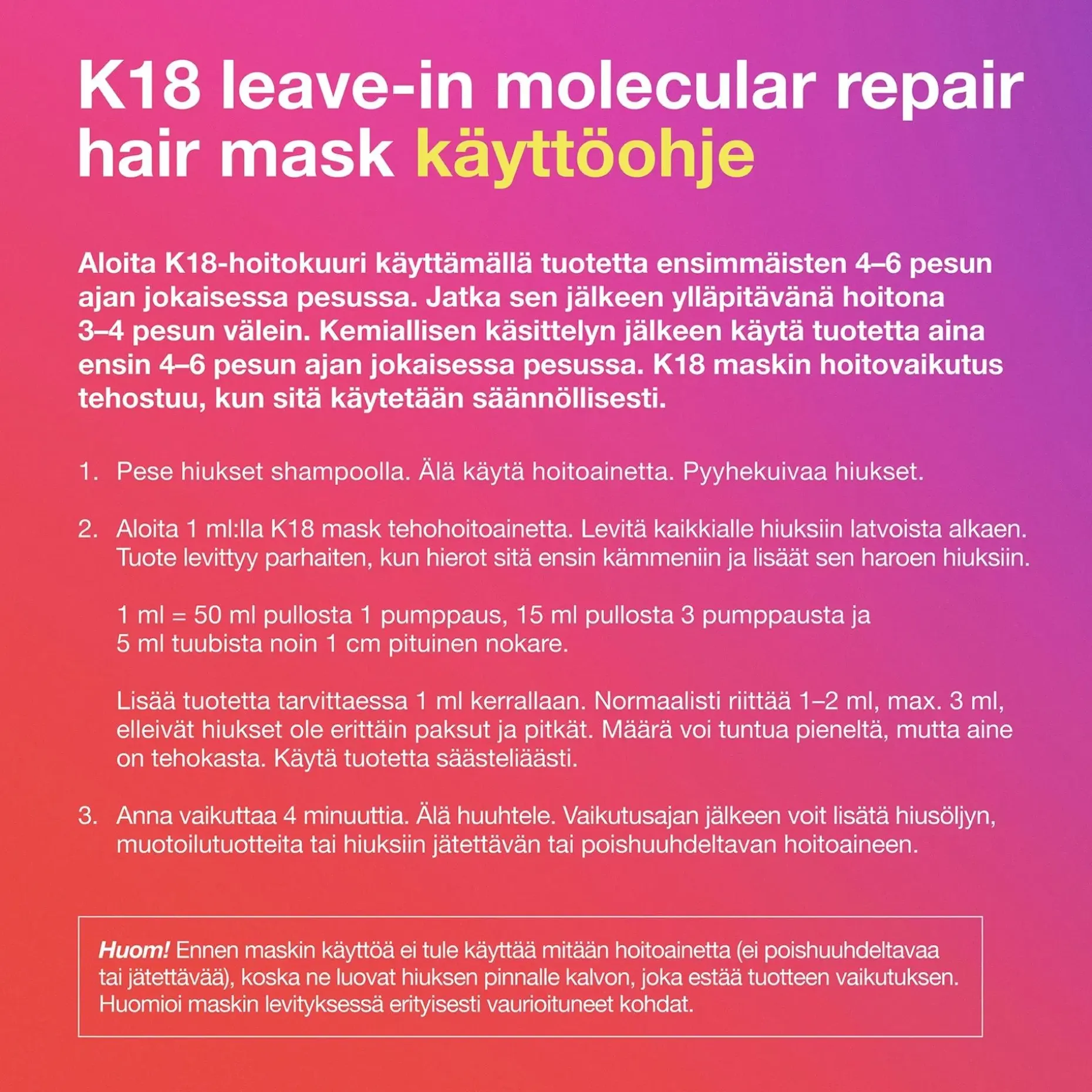 K18 Molecular repair hair mask hiusnaamio 15 ml