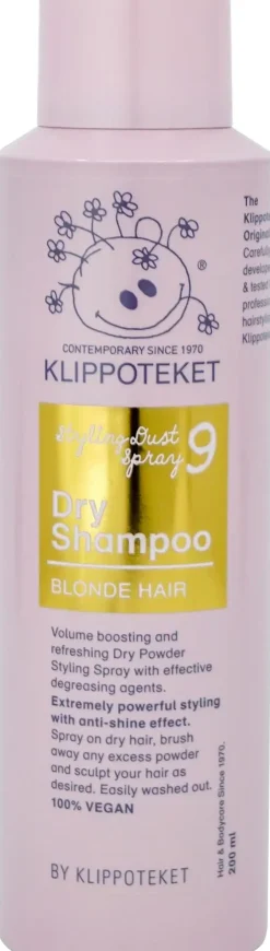 Klippoteket Styling Dust Spray Dry Shampoo kuivashampoo & muotoilu 200 ml