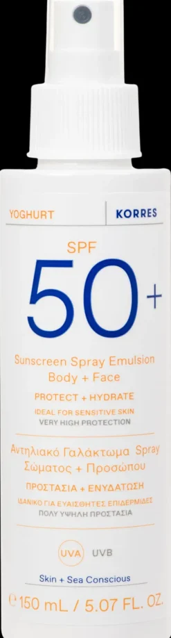 KORRES Yoghurt SPF50 emulsiovoide vartalolle ja kasvoille 150 ml