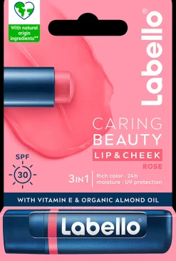 Labello 4,8g Caring Beauty Rose - sävyttävä voide huulille ja poskille