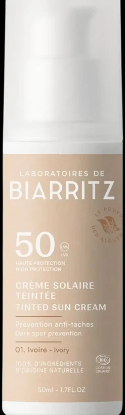 Laboratoires de Biarritz Sävyttävä aurinkovoide kasvoille SPF50 Ivory 50ml