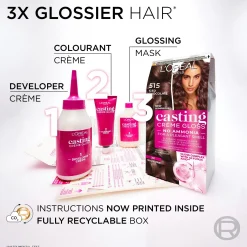 L'Oréal Paris Casting Crème Gloss 554 Spicy Choco Vaaleanruskea Mahonkikupari kevytväri 1kpl