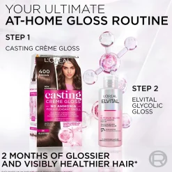 L'Oréal Paris Casting Crème Gloss 4102 Keskiruskea Tuhka Neutraali Helmiäinen kevytväri 1kpl