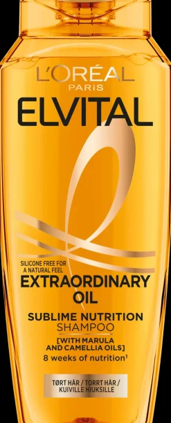 L'Oréal Paris Elvital Extraordinary Oil Shampoo normaaleille ja kuiville hiuksille 250ml