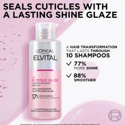 L'Oréal Paris Elvital 200ml Glycolic Gloss huuhdeltava käsittely kiillottomille hiuksille 200ml