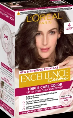 L'Oréal Paris Excellence Creme 4 Brown Tummanruskea kestoväri 1kpl
