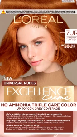L'Oréal Paris Excellence Creme Universal Nudes 7UC Copper kestoväri ilman ammoniakkia 1kpl