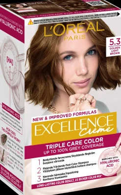 L'Oréal Paris Excellence Creme 5.3 Golden Light Brown Kullanruskea kestoväri 1kpl