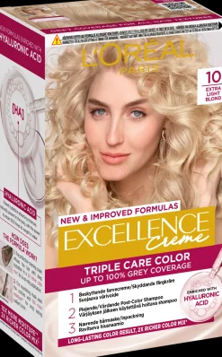 L'Oréal Paris Excellence Creme 10 Extra Light Blonde Kirkas Vaalea kestoväri 1kpl