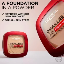 L'Oréal Paris Infaillible 24H Fresh Wear meikkipuuteri 9 g