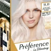 L'Oréal Paris Préférence Le Blonding 11.11 Ultra Light Extra Light Cool Silver Blonde Erittäin kirkas viileä hopeanvaalea kestoväri 1kpl