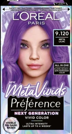 L'Oréal Paris Préférence Metavivids Lilac 9.120 vaalennus ja sävyte 1kpl