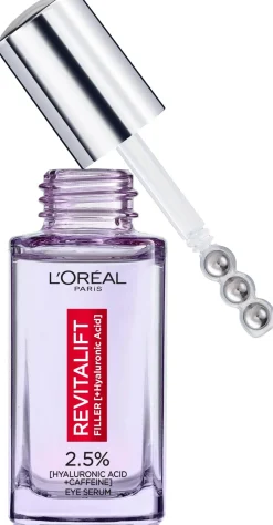 L'Oréal Paris Revitalift Filler 2,5% Hyaluronic Acid + Caffein Eye Serum silmänympärysalueelle 20 ml