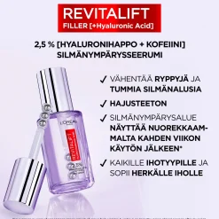 L'Oréal Paris Revitalift Filler 2,5% Hyaluronic Acid + Caffein Eye Serum silmänympärysalueelle 20 ml
