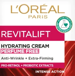 L'Oréal Paris Revitalift Perfume Free kiinteyttävä ja kosteuttava päivävoide herkälle iholle 50ml