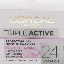 L'Oréal Paris Triple Active suojaava kosteusvoide kuivalle ja herkälle iholle 50ml