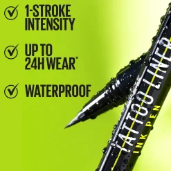 Maybelline New York Tattoo Liner Ink Pen 880 Jet Black nestemäinen silmänrajausväri 1ml