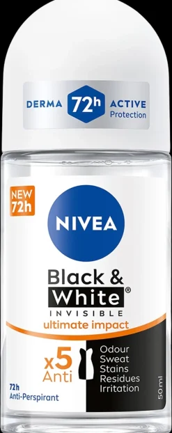 NIVEA 50ml Black & White Invisible Ultimate Protect Deo Roll-on -antiperspirantti