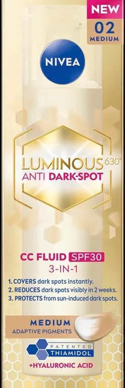 NIVEA 40ml Luminous630 Anti Dark-Spot CC Fluid Medium SK30 - sävyttävä päivävoide