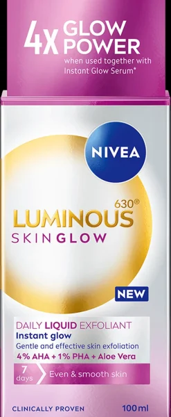 NIVEA 100ml Luminous630 Skin Glow Daily Liquid Exfoliant - kuoriva hoitoneste
