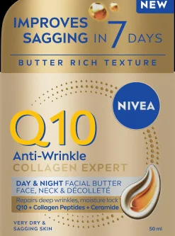 NIVEA 50ml Q10 Anti-Wrinkle Collagen Expert Day & Night Facial Butter -kasvovoi