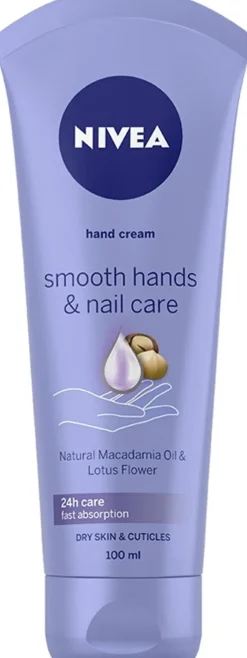 NIVEA 100ml Smooth Hands & Nail Care -käsivoide