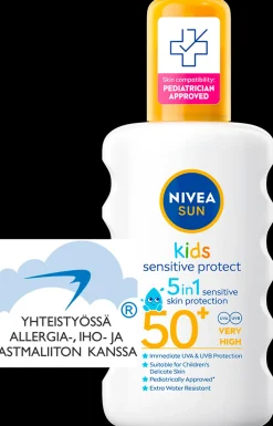 NIVEA SUN 200ml Kids Sensitive Protect Sun Spray SK50+ -aurinkosuojasuihke