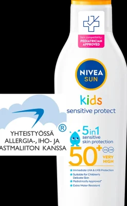 NIVEA SUN 200ml Kids Sensitive Protect Sun Lotion SK50+ -aurinkosuojavoide