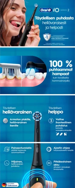 Oral-B Sähköhammasharja iO2 Musta + matkakotelo