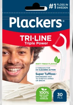 Plackers Tri-line hammaslankain 30kpl