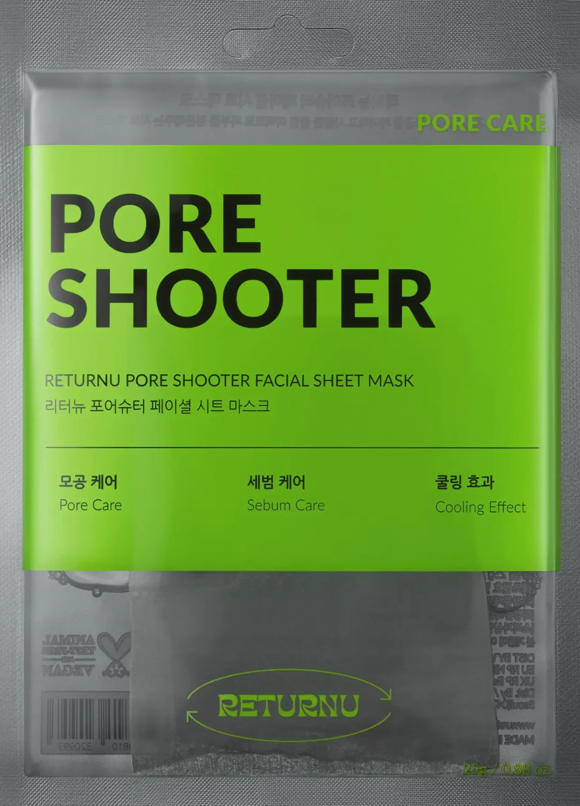 Returnu Pore Shooter Facial Sheet Mask 25 g