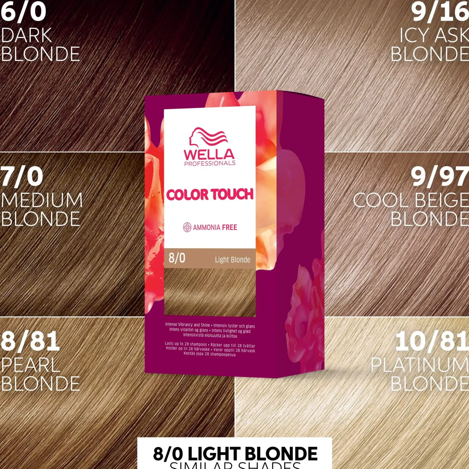 Wella Professionals Color Touch Pure Naturals Light Blonde 8/0 kotiväri 130 ml