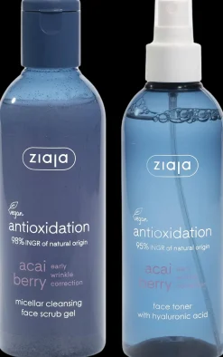 Ziaja Acai kuoriva puhdistusgeeli+kasvovesisuihke 200+200 ml
